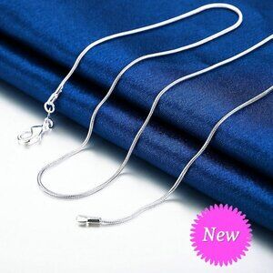 Giselle Simple Minimalist 925 Sterling Silver Snake Chain Necklace Gift Packaged